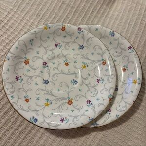 VTG Radfords Crown China Floral Gold Trim Bone China Saucer England 1950s Set 2